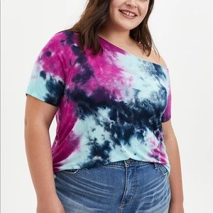 Torrid off the shoulder tie dye top